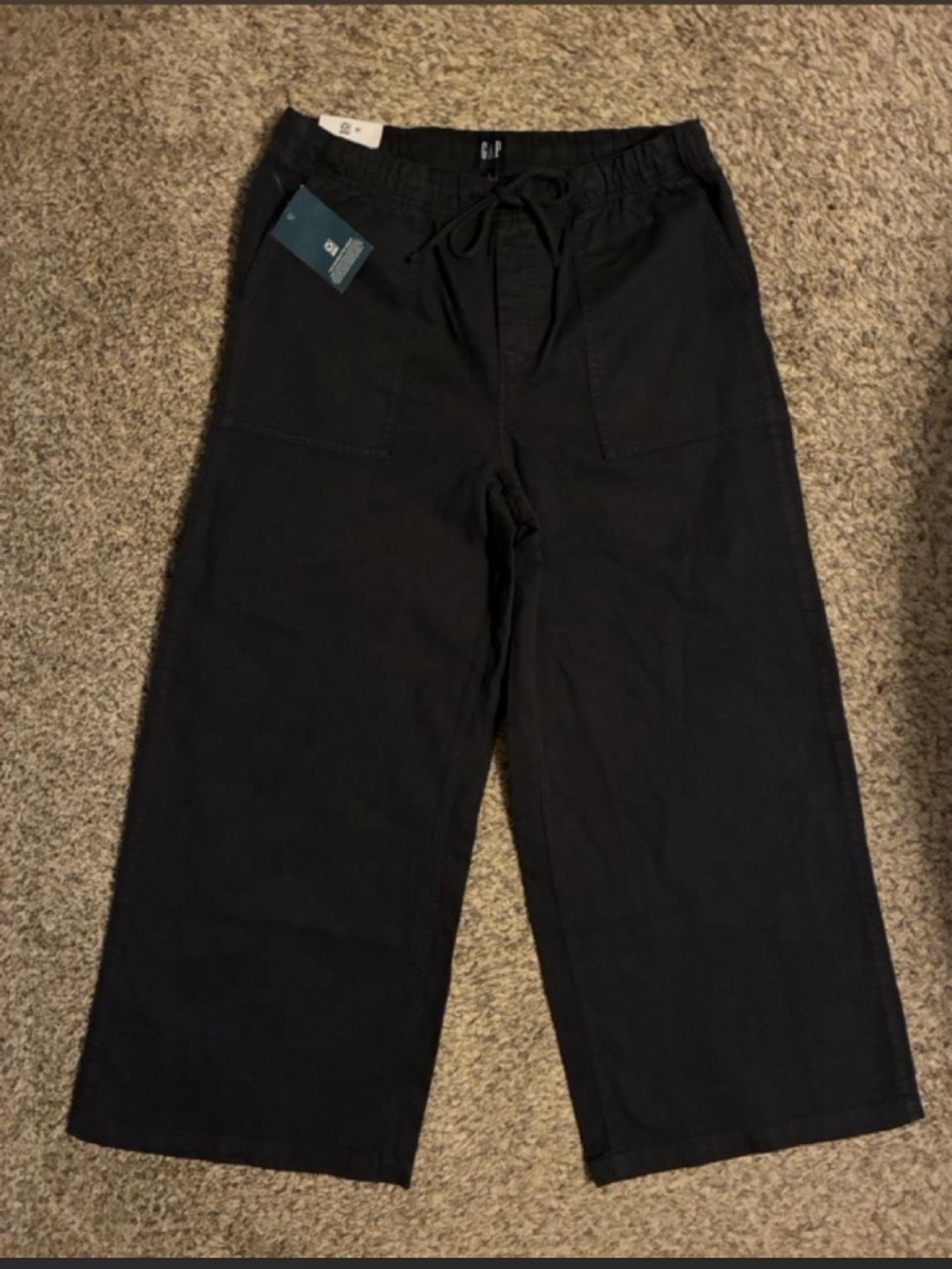 GAP twill drawstring wide leg pants -size medium NWT